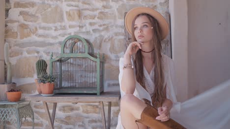 bohemian girl outdoors