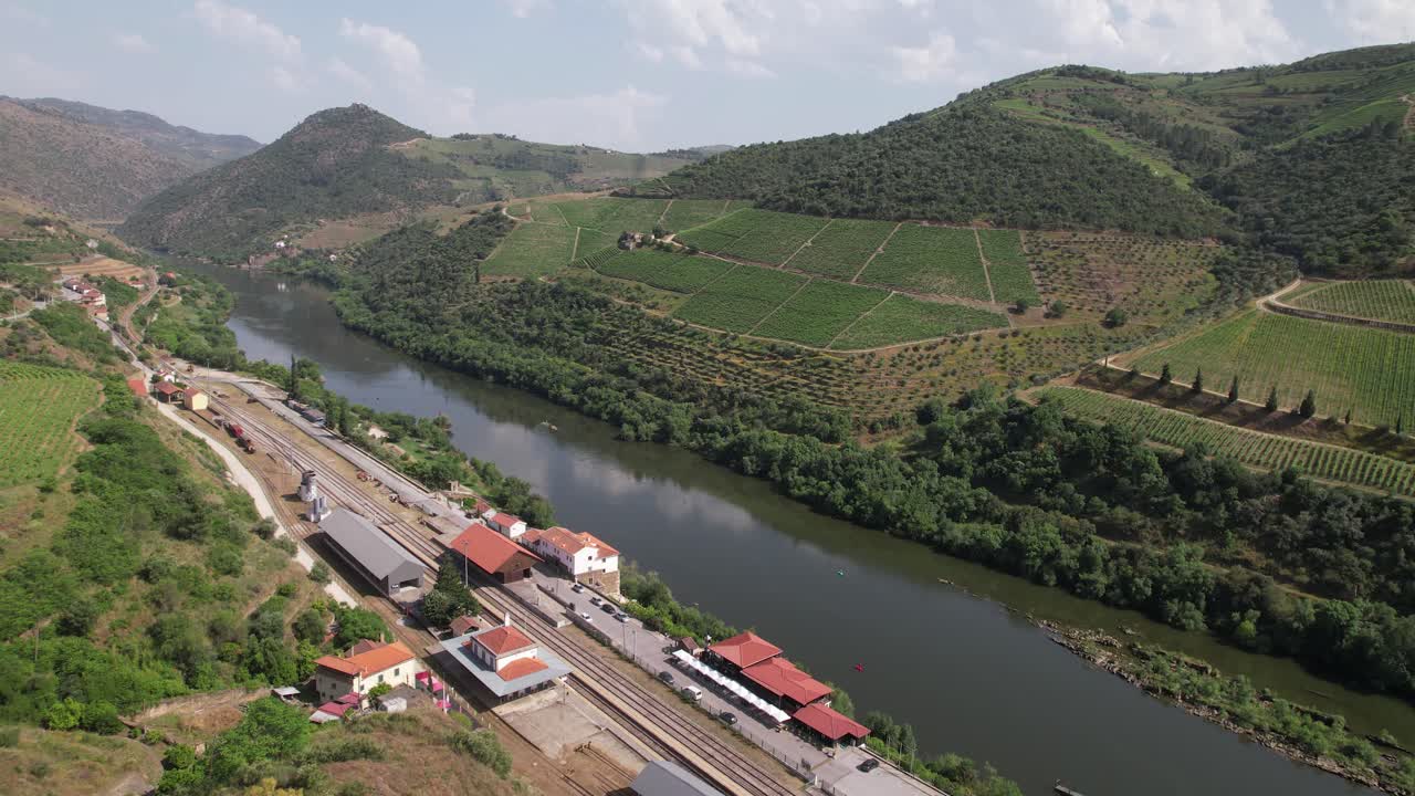 Small Village near River Aerial View