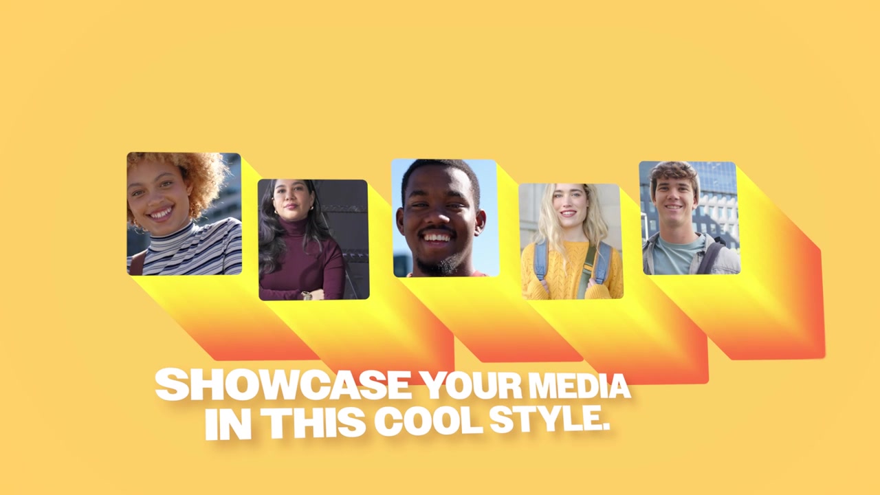 Dynamic Media Card Slideshow Featuring Diverse Young People