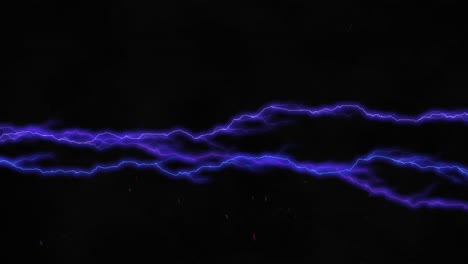 purple bolts of electrical current moving horizontally across a black background