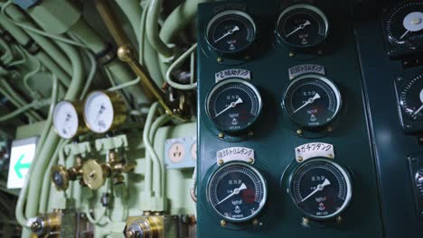 japanese submarine control panel and gauges, akishio at kure jmsfd museum