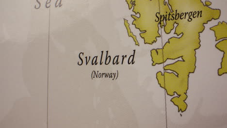 Close-up map of Svalbard, Norway