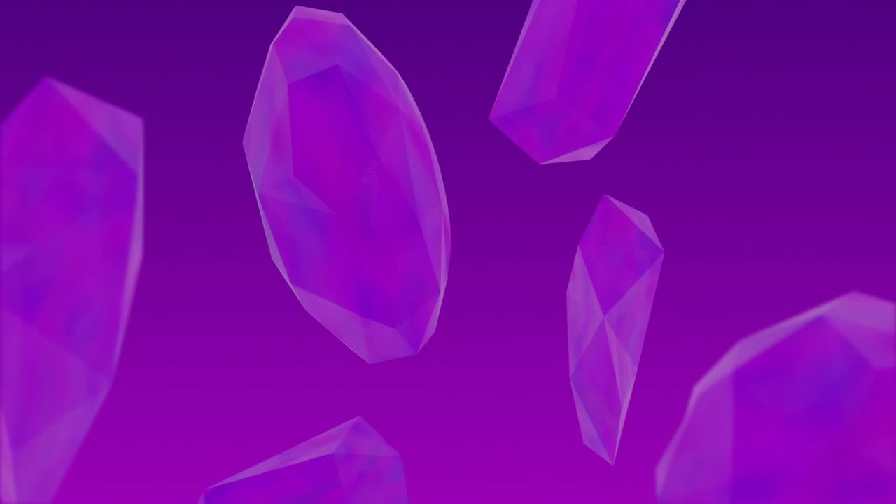 On gradient appearing HIGH SCORE text sliding with crystals floating for title reveal fading