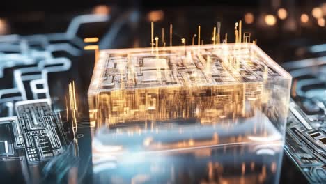 advanced technological visualization of a chip