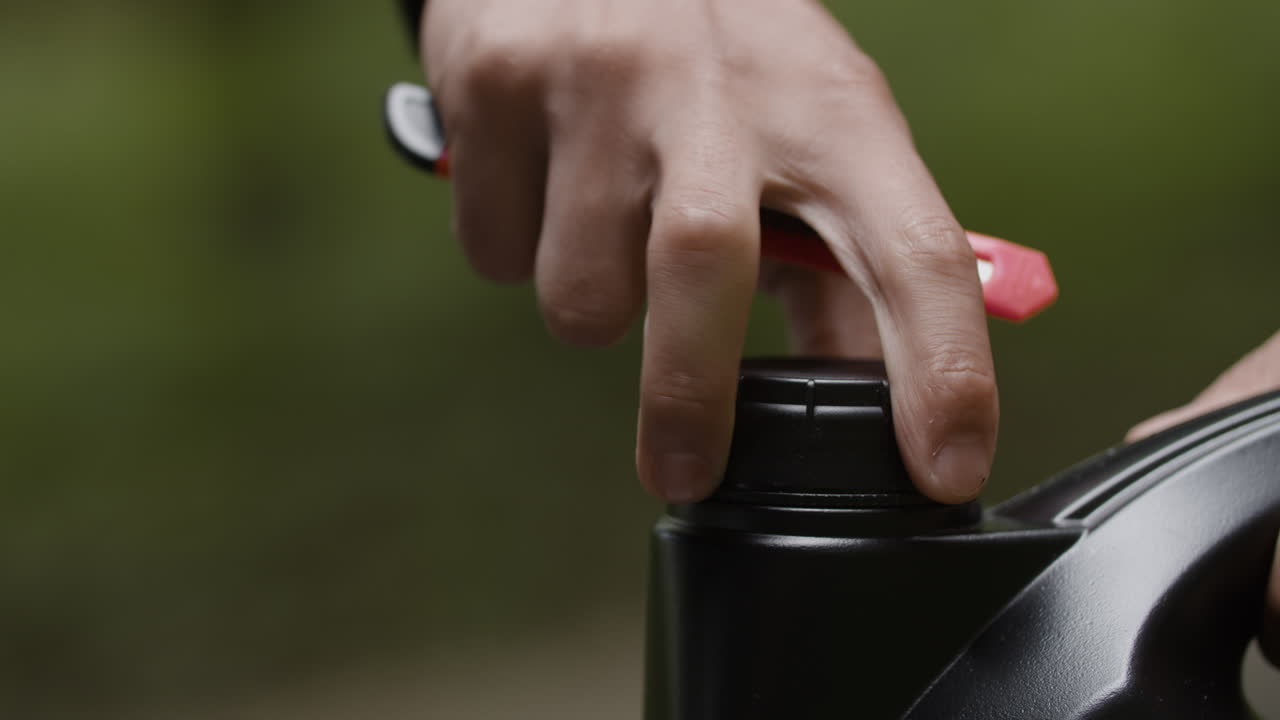 Opening a bottle with a cutter