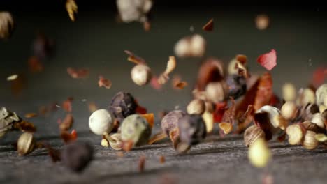 spices falling