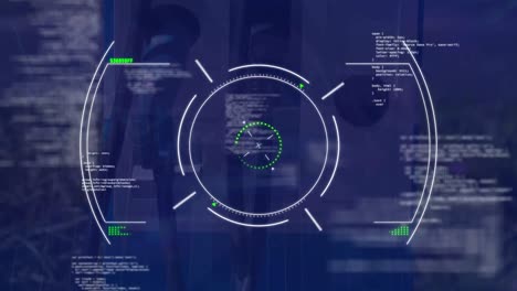 animación de escáner circular y procesamiento de datos sobre el punto de carga de automóviles eléctricos