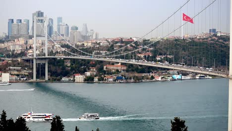 istanbul bosphorus bridge and cityscape