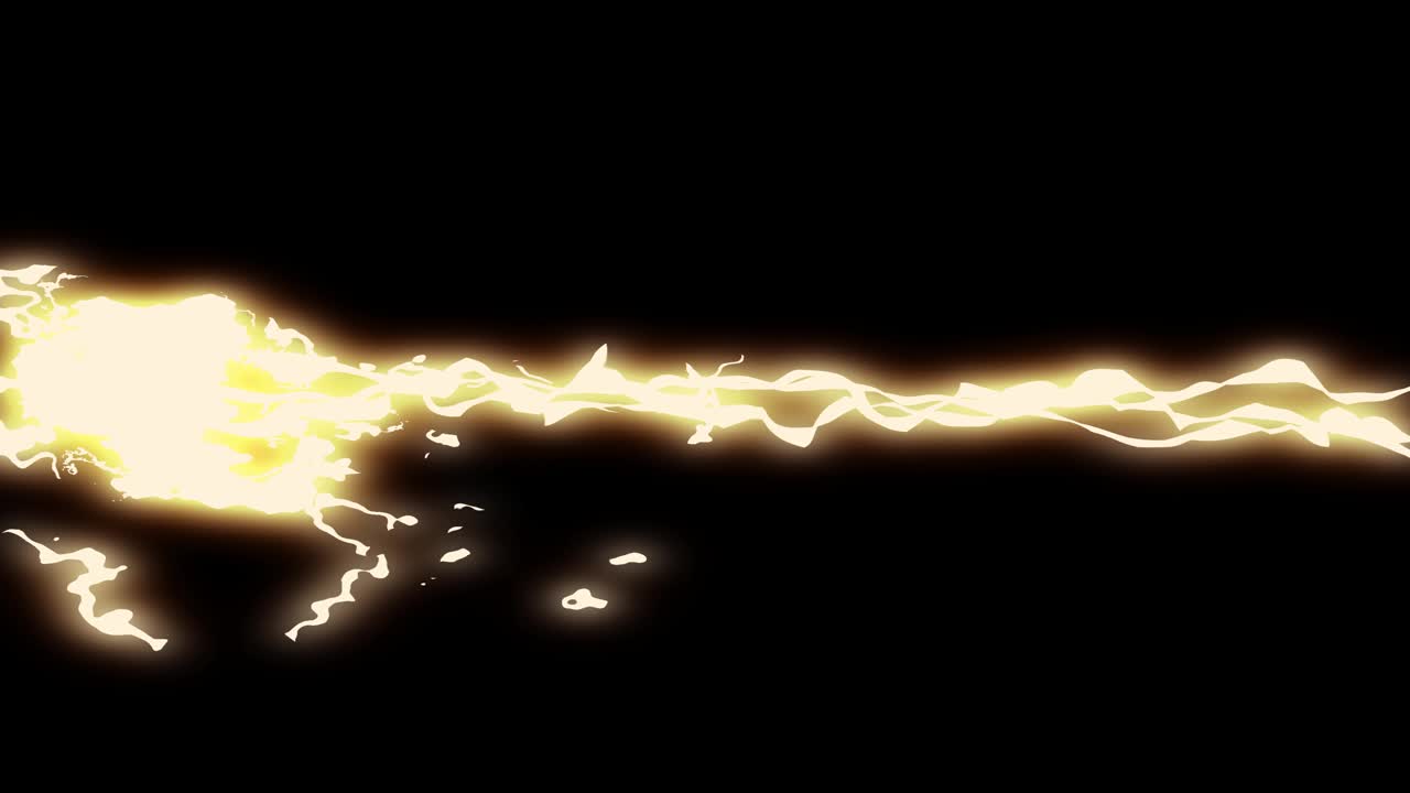 Animazione grafica in movimento di un raggio di scarica elettrica