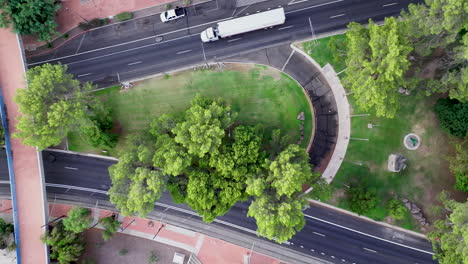 a 4k shot of a small park ascending up