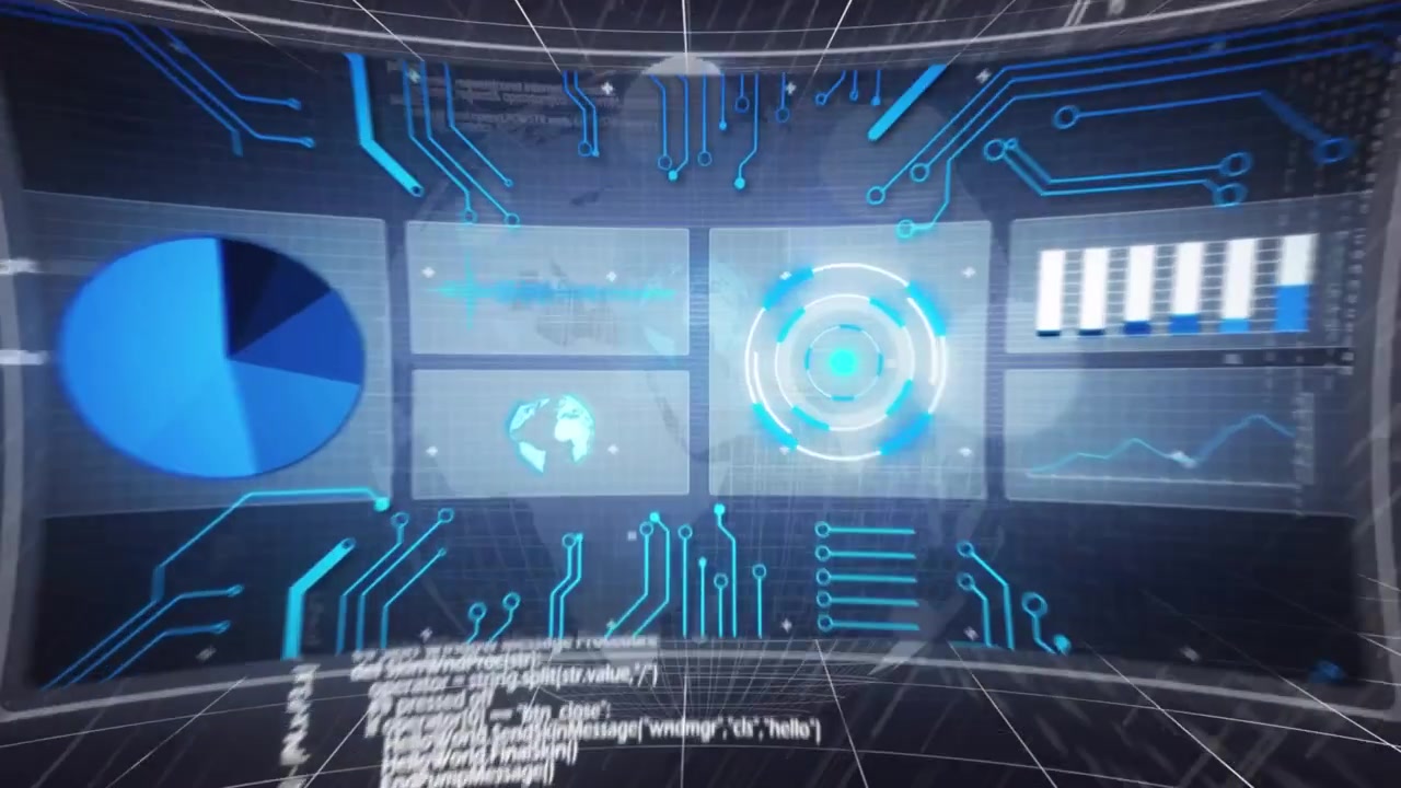 Animated Digital Globe with Global Data and Technology Interface