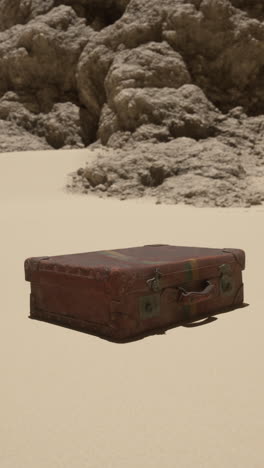 vintage suitcase in the desert