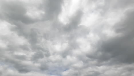 grey cumulus cloudscape totally covering the sky. rainy dramatic clouds formation. timelapse.