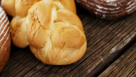 close-up of various bread loaves