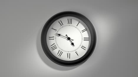 reloj latino en el lapso de tiempo en la pared blanca
