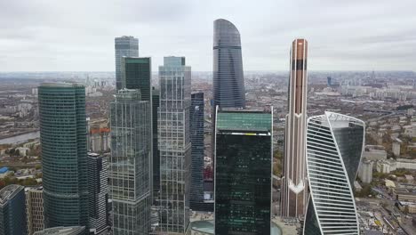 moscow cityscape with modern skyscrapers