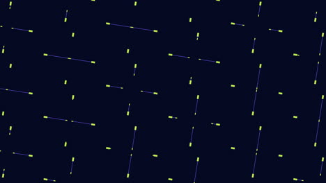 Intersection-of-blue-and-yellow-lines-creates-grid-like-pattern-on-black-background