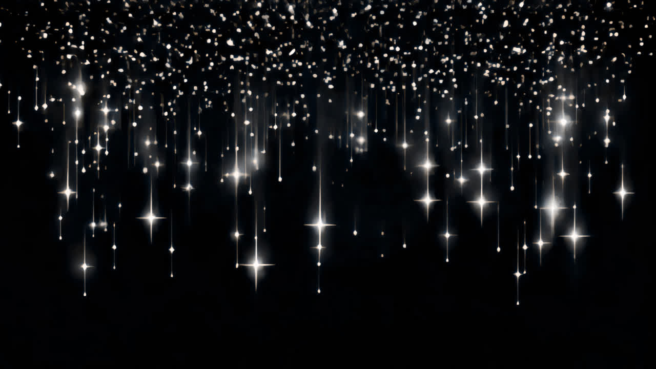 Shining bling stars animated overlay, transparent 4K video, alpha channel, ProRes 4444
