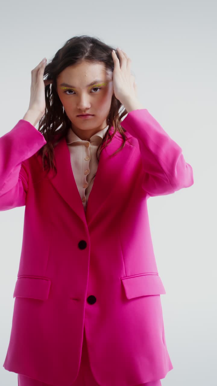 Woman in Pink Blazer