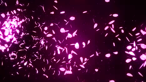 cherry blossom petals falling on pink background, loop glitter animation,