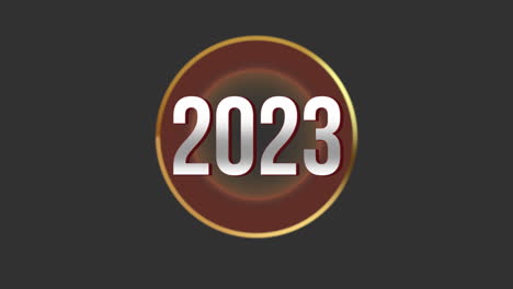 2023-Años-En-Círculo-Con-Confeti-De-Oro-Volador-En-Degradado-Negro