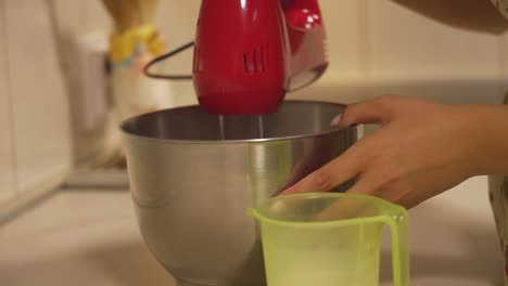 woman hand mixing with mixer