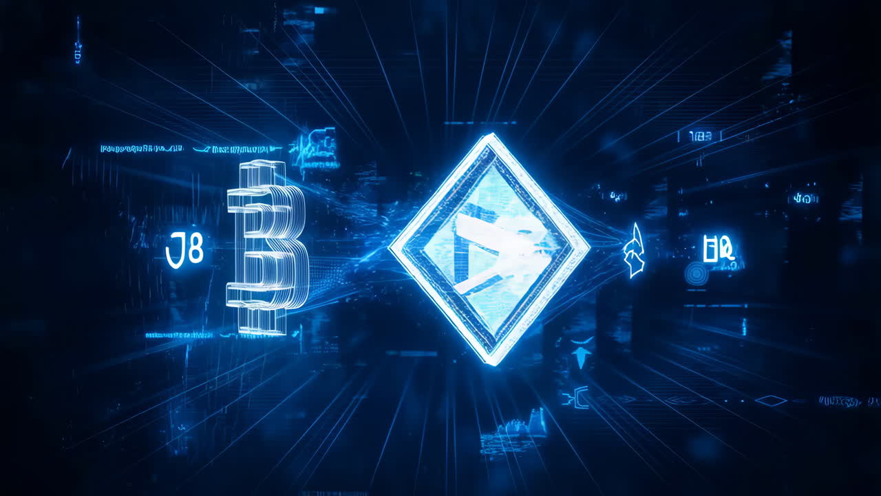 Futuristic Bitcoin and Cryptocurrency Digital Network