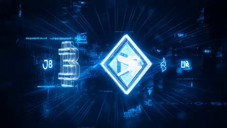 futuristic bitcoin and cryptocurrency digital network