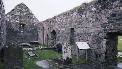 shot of the interior of an ancient church ruin