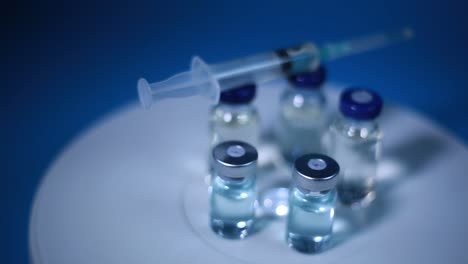 antivirus bottles spinning, a woman takes one bottle