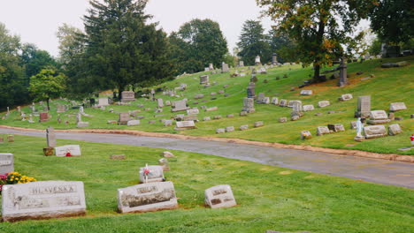 american cemetery in the fall