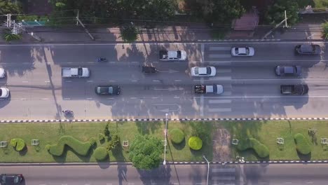 Highway-in-Nakhon-Ratchasima,-Thailand.-Aerial-Drone-Footage