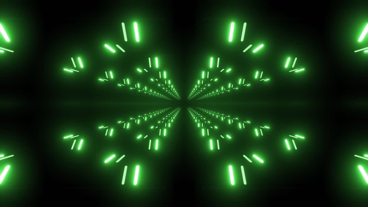 Glowing Green Neon Tunnel