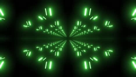 glowing green neon tunnel