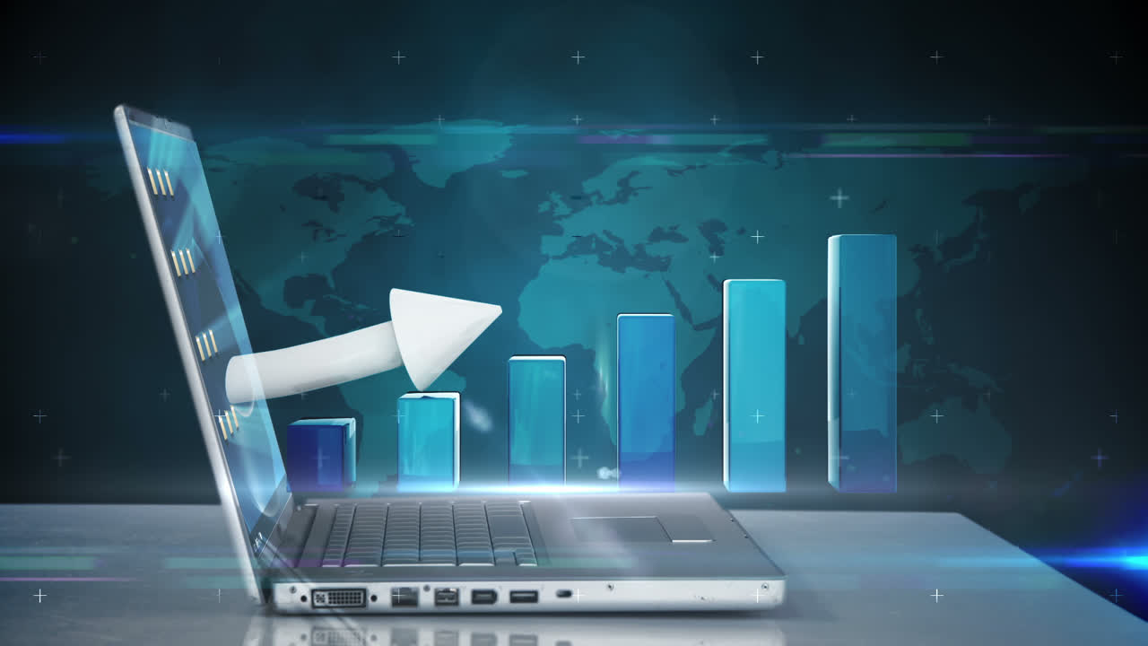 노트북에 의해 팝업되는 그래픽