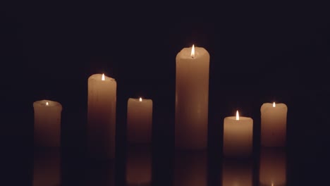 burning candles in the dark