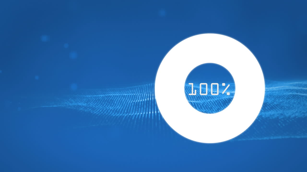 Circle loading against blue background