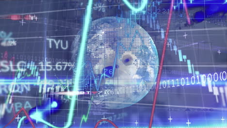 animación del globo, estadísticas y codificación binaria, procesamiento de datos financieros