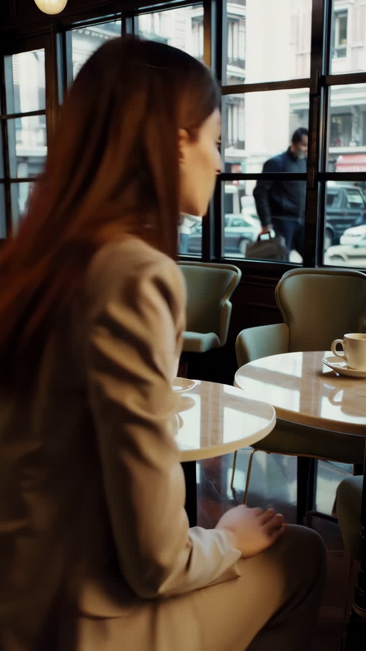 Donna in un caffè