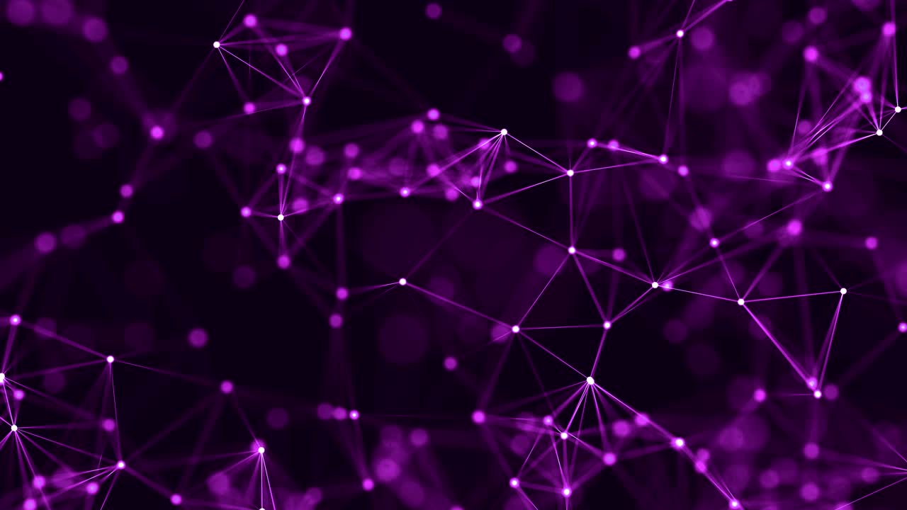 4k abstract loop color geometrical background with lines and dots