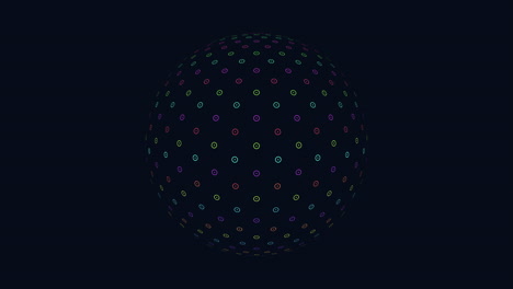 Futuristic-neon-sphere-with-small-dots-in-dark-space