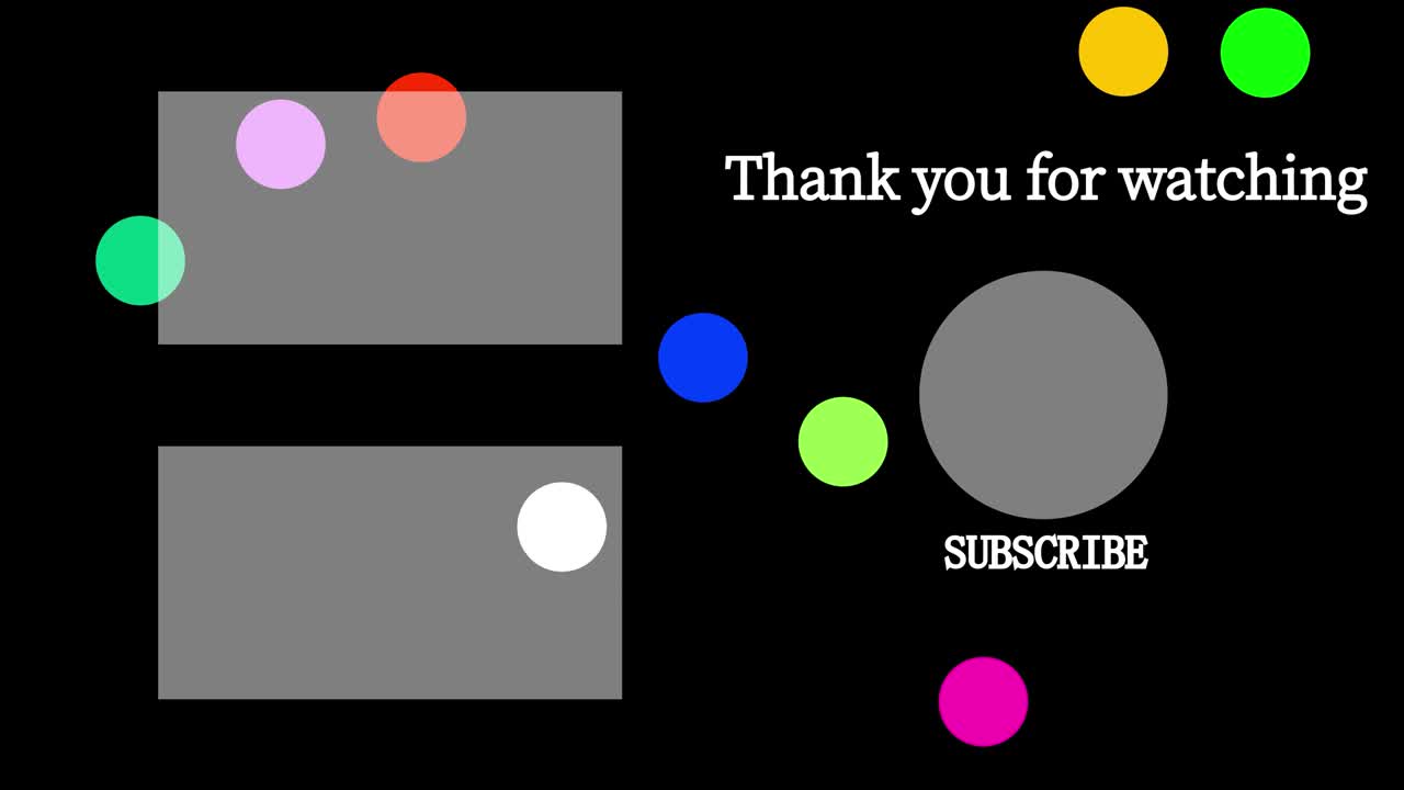 다채로운 공 구 끝 카드 끝 화면 모션 그래픽