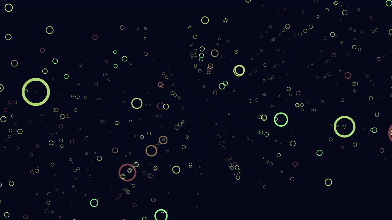 Vibrant floating circles spiral in air