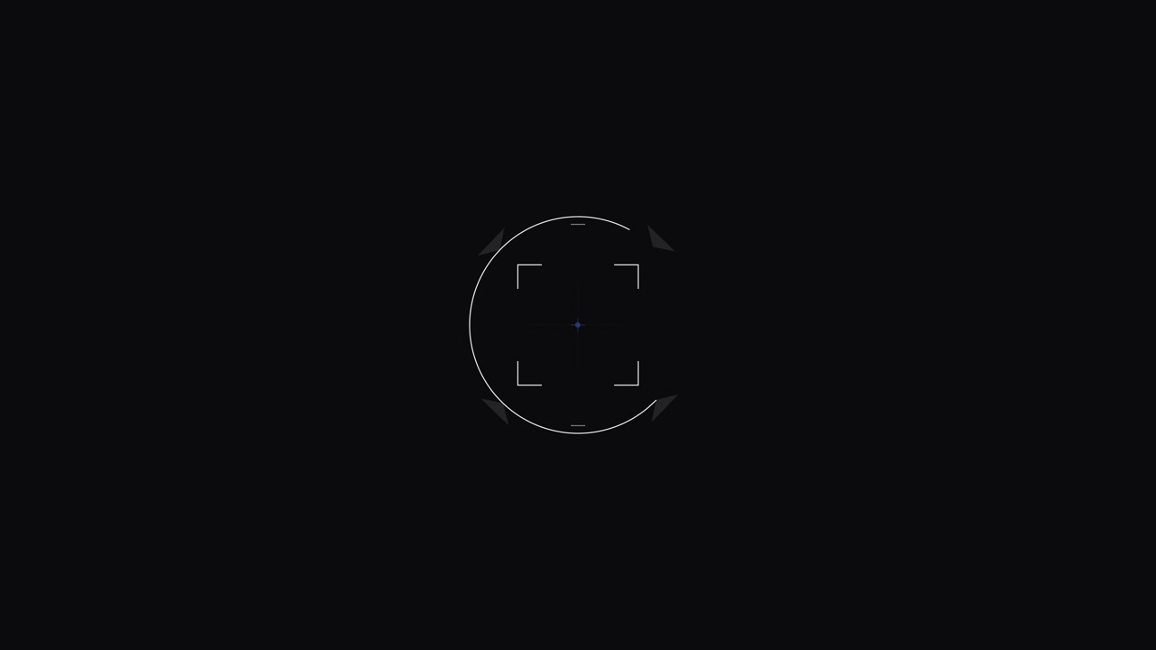 Digital Camera Focus Reticle Animation on Black Background