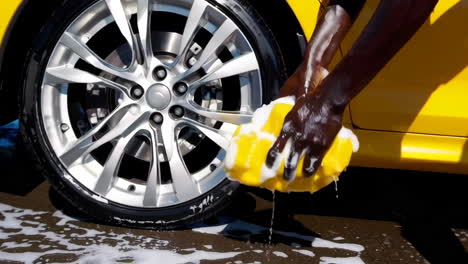 car wheel washing and detailing