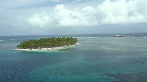 paradise private island san blas panama caribbean sea aerial drone tropical holiday