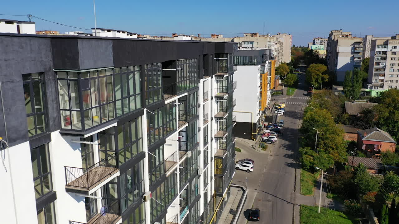 Urban cityscapes architecture exterior construction. Modern buildings aerial view.