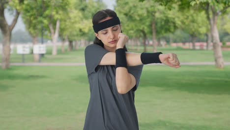 indian girl doing arm exercise