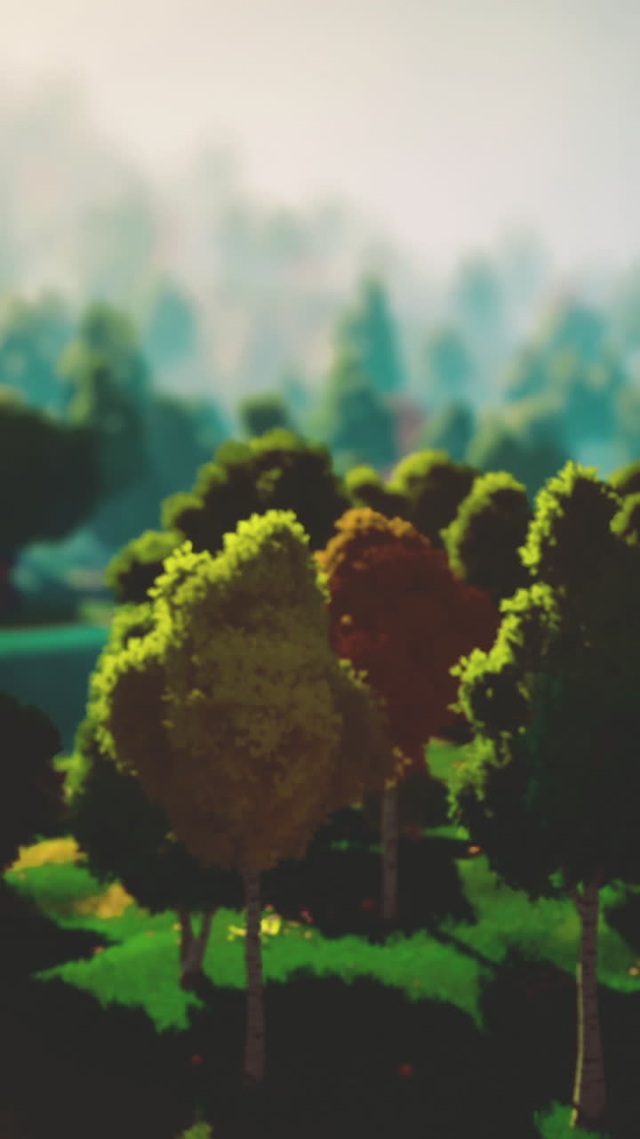 Lush green forest and serene lake embrace autumns peaceful glow