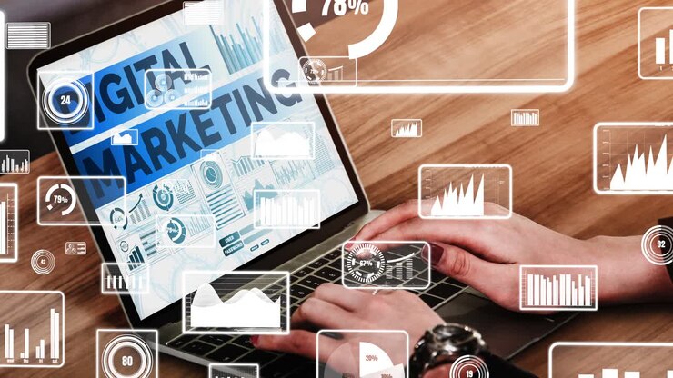 デジタルテクノロジーのビジネスコンセプトマーケティング